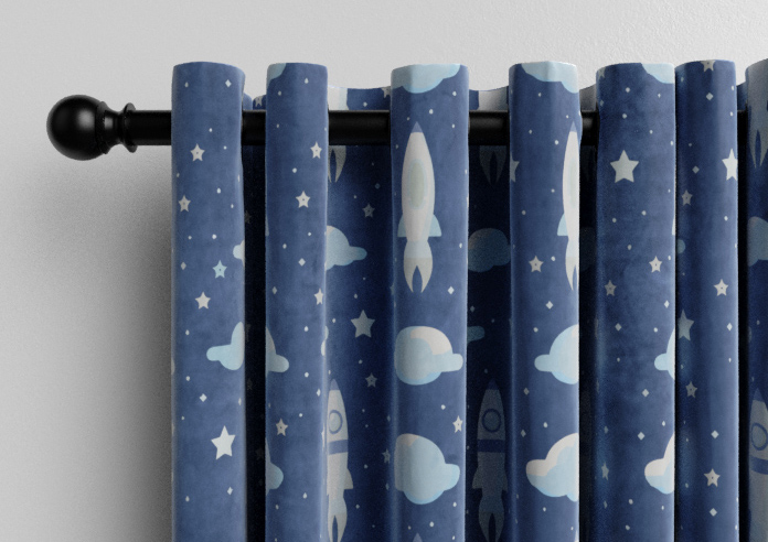 Blast Off, Celestial Blue - Made to Measure Curtains - Image 12